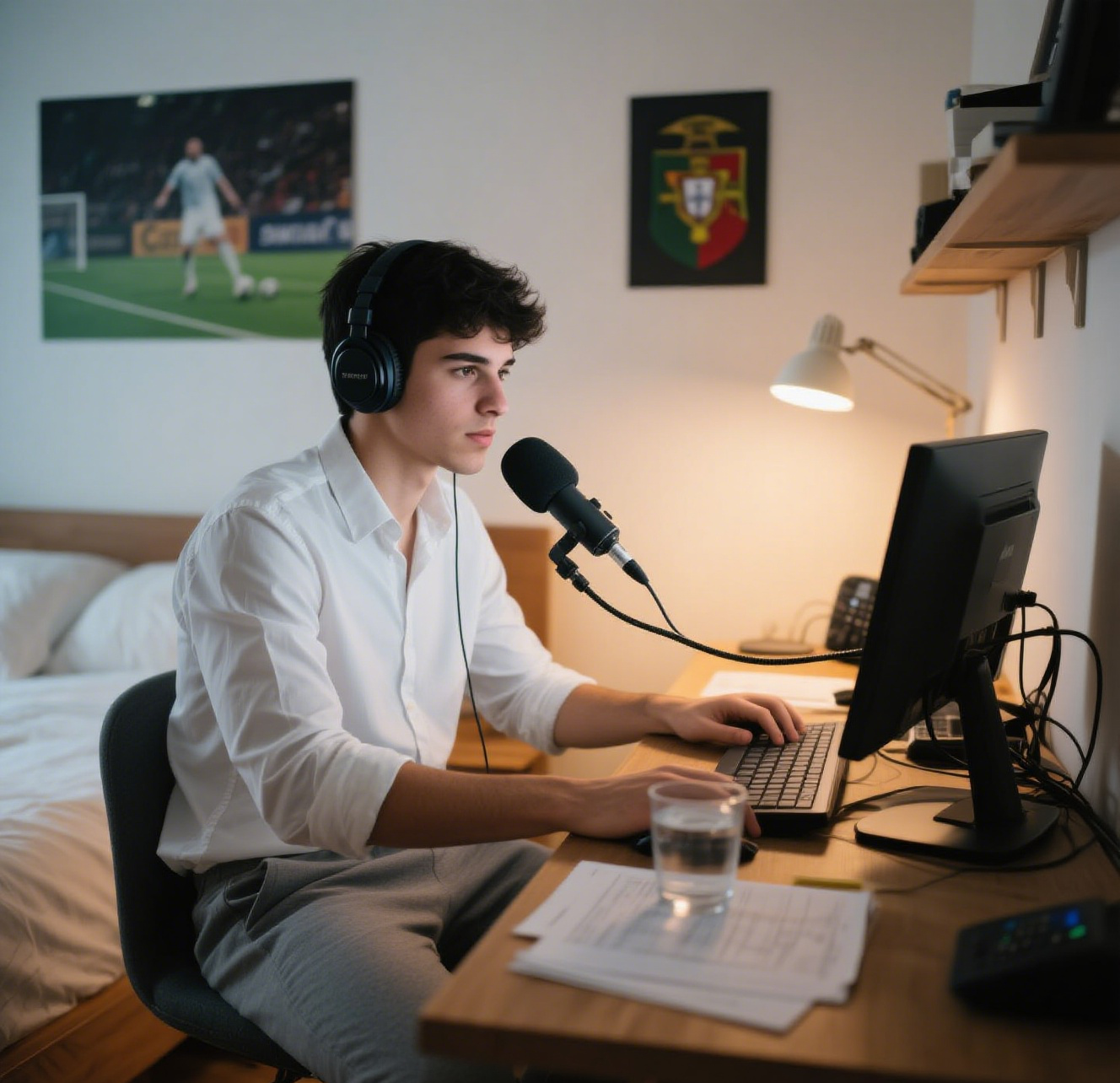 Jovem trabalhando no computador
